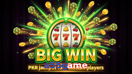 Big win animation on A55game slot game